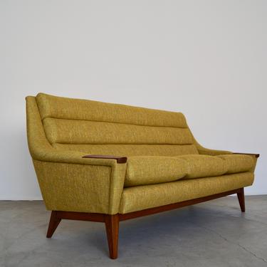 Stunning 1950's Mid-century Danish Modern Sofa Professionally Refinished &amp; Reupholstered in Knoll Textiles! 