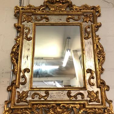 Arte de Mexico Carved Giltwood Hanging Wall Mirror | Classical Motif
