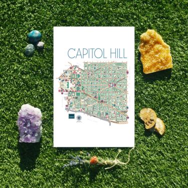 Capitol Hill DC neighborhood map print 11x17 
