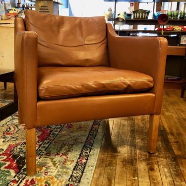 Danish Modern Leather Lounge Chair in ‘Butterscotch” 1960’s