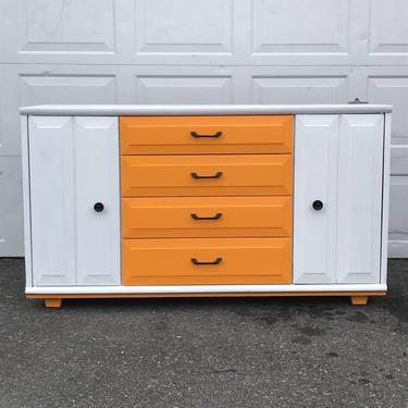 Beautiful French Provencal dresser/buffet white and orange Free NYC delivery 