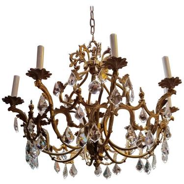 French Belle Epoque 8-Light Chandelier, Early 1900s 