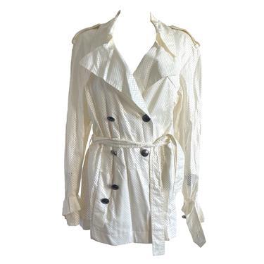 Chanel White Perforated Trench Coat