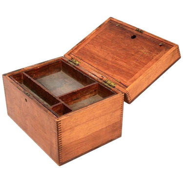 Antique Money Box Coin Cash Storage Drawer in Solid Maple Wood 