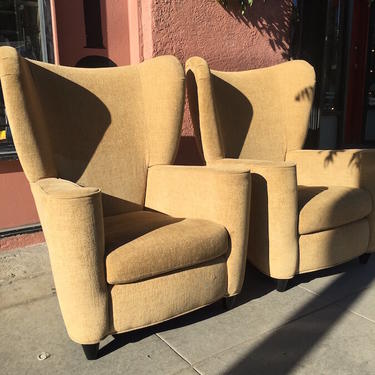 Welcome Throne | Pair of Massive Wing Chairs by Thayer Coggin