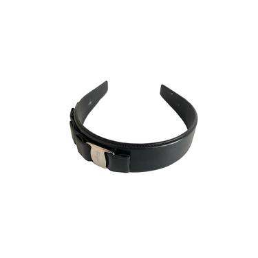 Ferragamo Black Leather Headband