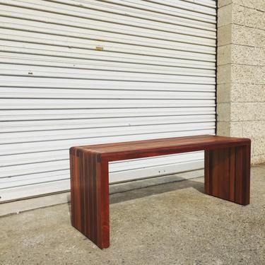 Contemporary Mahogany Slat Bench