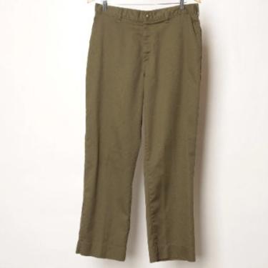 vintage OLIVE fatigue military cargo style BOY SCOUTS of America pants vintage 1970's men's pants 33x29 