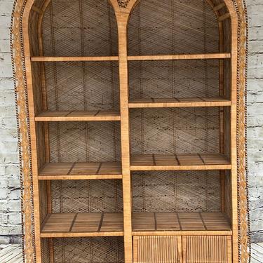 SHIPPING NOT FREE!!! Rare Vintage Rattan Hutch 