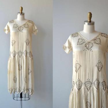 Starla beaded dress | vintage 1920s dress | beaded silk 20s dress 