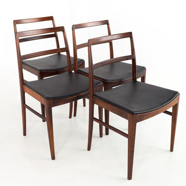 Arne Vodder for Sibast #430 Rosewood and Leather Mid Century Dining Chairs - Set of 4 - mcm 