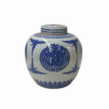 Hand-paint Artistic Phoenix Graphic Blue White Porcelain Ginger Jar ws1728E 