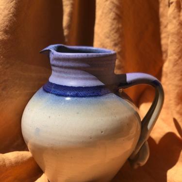 Vintage Blue Ceramic Pitcher | Water Jug 