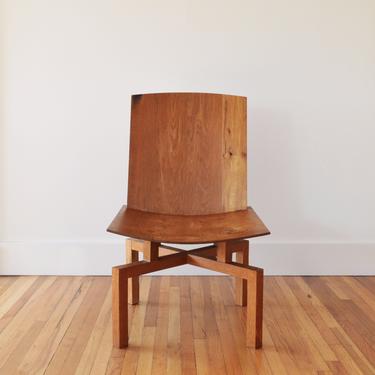 Vintage Studio Craft Solid Oak Lounge Chair by Berthold Schwaiger | Mid Century Modern 