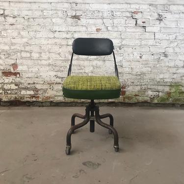 Vintage Industrial Bond-Tex Domore Chair Co Rolling Office Chair 