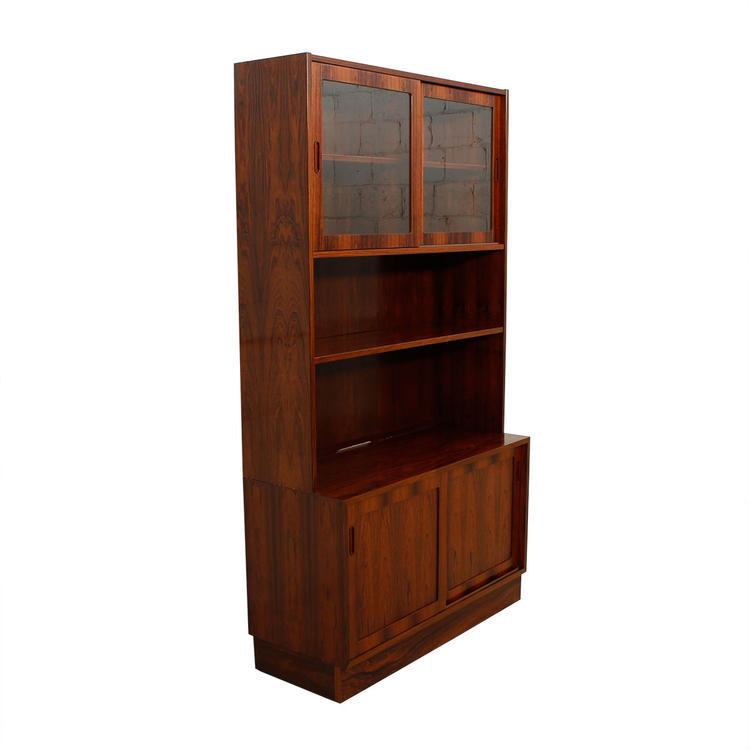 Condo Sized (42.5&#8243;) Danish Rosewood Storage Cabinet \/ Bookcase