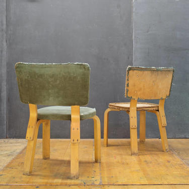 Pair of Alvar Aalto Rare Model#62 Bentwood Dining Chairs Vintage Art Deco Mid-Century Thonet Birch Scandinavian Design 