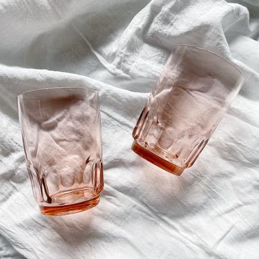 Vintage Arcoroc Pink Juice Glassware | Set of 2 | Vintage Pink Glasses | Vintage Barware | France 