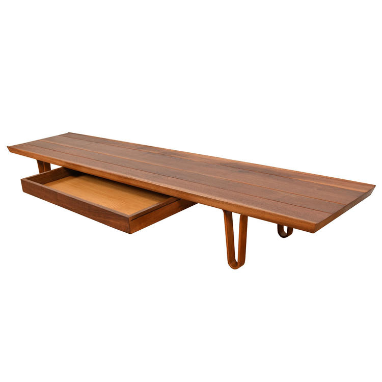 Super Long-John Coffee Table / Bench with Drawer by Edward Wormley for Dunbar 84