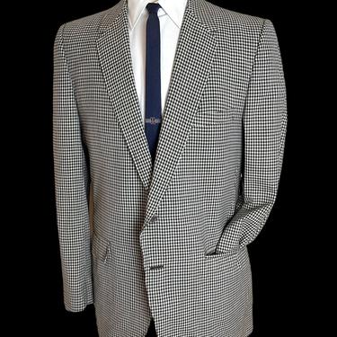 Vintage 1960s/1970s KINGSRIDGE Wool Blazer ~ 40 L ~ jacket / sack sport coat ~ Gingham Plaid / Shepherd's Check ~ Preppy / Ivy / Trad 