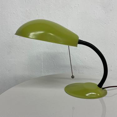 Cobra Style of Greta Grossman Sensational Green Table Desk Lamp 1950s by AMBIANIC