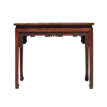 Chinese Huali Rosewood Scroll Motif Apron Side Altar Table cs5151E 
