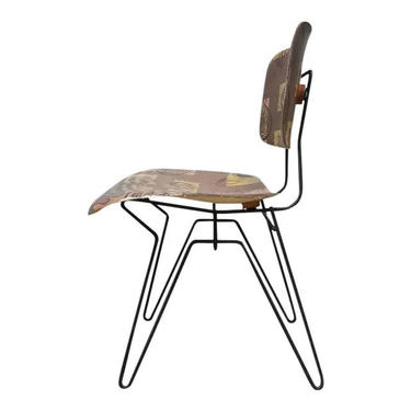 Hobart Wells Iron Hairpin and Formed Fiberglass Lounge Chair 