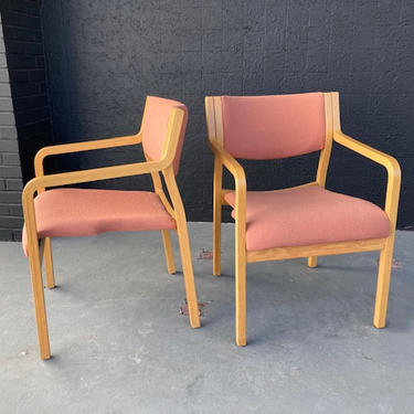 Thonet Bentwood Pink Fabric Arm Chair