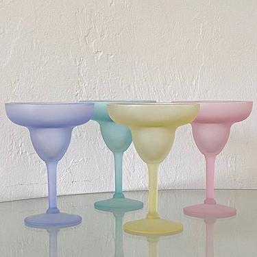 Frosted Pastel Margarita Glasses