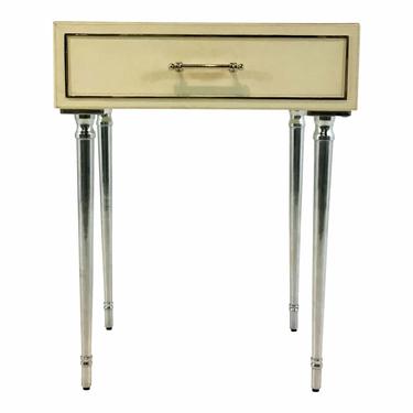 Bungalow 5 Modern Ivory Leather Jolene One Drawers Side Table