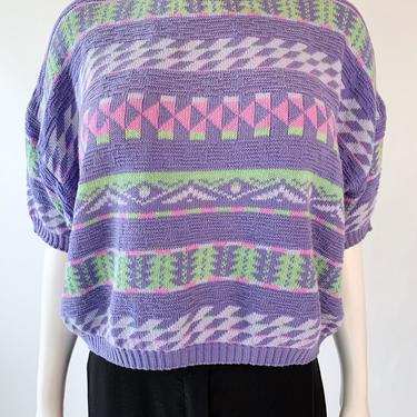 1980's Lavender Benetton Cropped Sweater