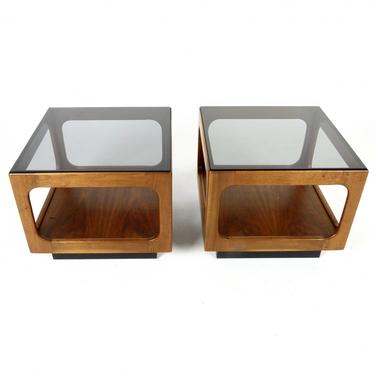 Pair of John Keal End Tables / Two Piece Coffee Table