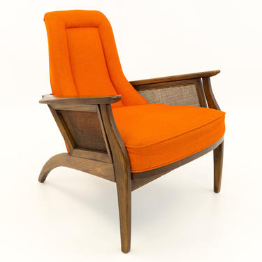 Adrian Pearsall Style Mid Century Modern Orange Lounge Chair - mcm 
