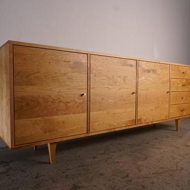 Danish Modern Console, Mid-Century Modern Credenza, Modern Sideboard, Solid Wood Sideboard (Shown in Cherry) 