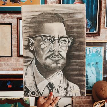 Vintage SIGNED Malcolm X Portrait (1970's)