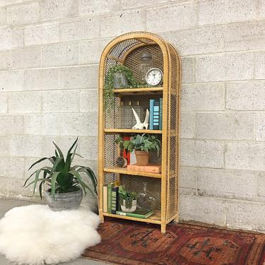 LOCAL PICKUP ONLY ————— Vintage Wicker Shelving Unit 
