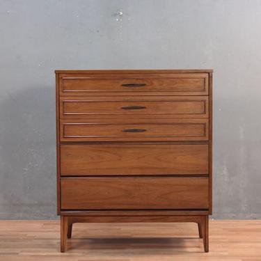 Dixie Mid Century Walnut 4-Drawer Dresser