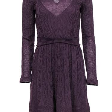 Missoni - Plum Knit Long Sleeve Dress w/ Keyhole Sz 6