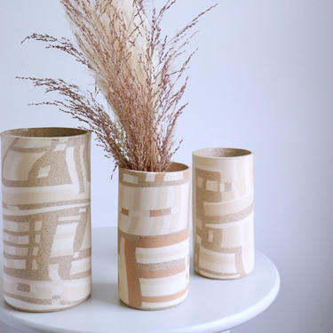 Neutral Inlay Vase (Pricing per single vase, multiple color and size options) 