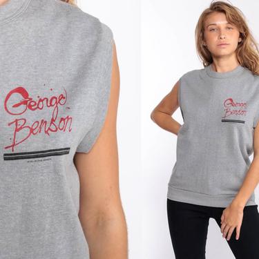 George Benson Shirt Jazz Tank Top Band Musician 1983 Music Shirt Muscle Tee Graphic Tee 80s Vintage Sleeveless Sweatshirt Large 