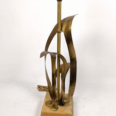 Harry Balmer style Brass Floral Table Lamp 