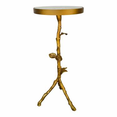 Caracole Modern Antique Brass Finished Sticks and Stones Side Table