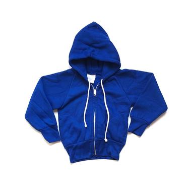 Vintage 70’s TODDLERS Blue Zip Up Hoodie Sweatshirt Sz XS 