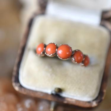 Antique Georgian half hoop ring | 1805 coral ring | antique coral ring 