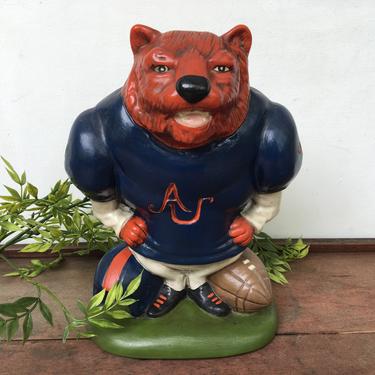 Vintage Auburn University Ceramic Tiger Figurine, Auburn Mascot &amp;quot;Aubie&amp;quot;, Auburn Tigers Souvenir 