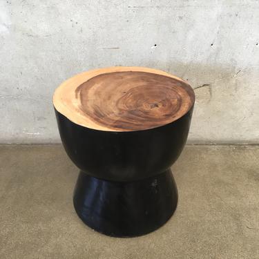 Burl Wood Stump Side Table