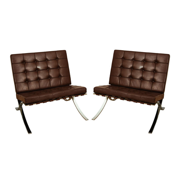 Pair of Mies van der Rohe Barcelona Chairs