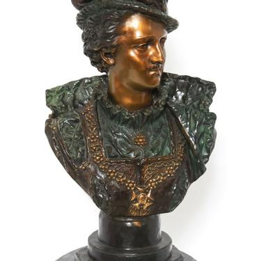 Antique Bronze Bust, French Nobleman, "Rancoulet" Signed, Patinated, 1900's!