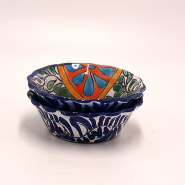 vintage talavera dipping bowls/set of two/made in Mexico 