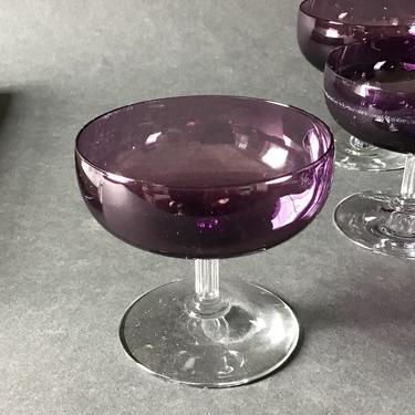Vintage Fostoria Amethyst Glass Sorbets - Set of 11